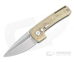 D Rocket Design Harlock Two Faced Automatic Satin M390 Mokume Timascus Folder 0073