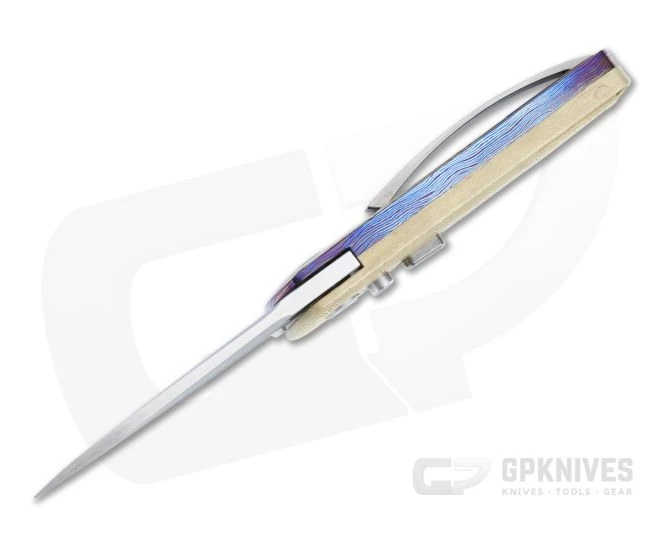 D Rocket Design Harlock Two Faced Automatic Satin M390 Mokume Timascus Folder 0073 - Image 3