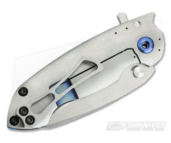 Direware SOLO Titanium Frame Lock Flipper Orange Peel Satin M390 - Image 2