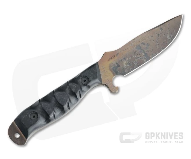 Dawson Knives Pathfinder Arizona Copper 3V Marbled Carbon Fiber Fixed Blade - Image 3