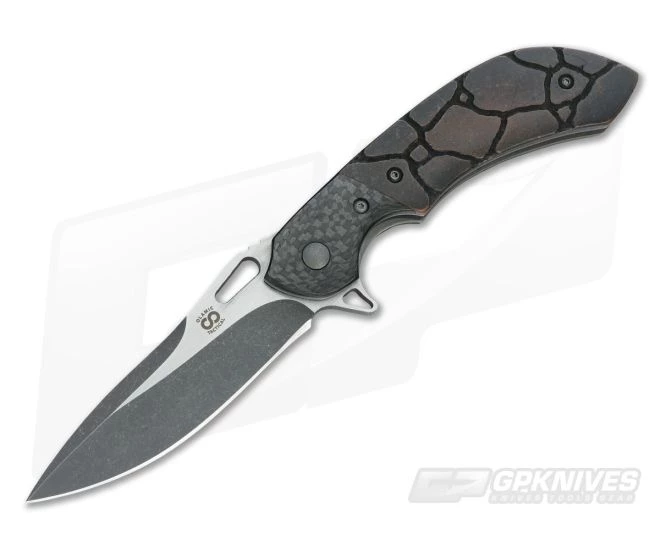 Olamic Cutlery Wayfarer Compact Flipper Carved Copper