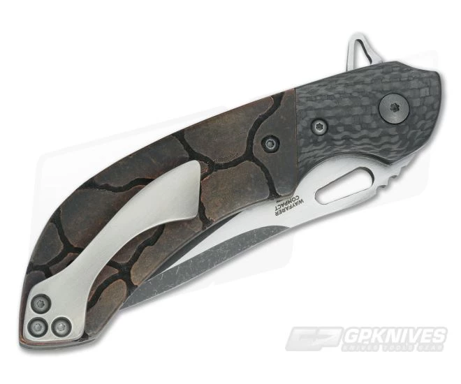 Olamic Cutlery Wayfarer Compact Flipper Carved Copper - Image 2