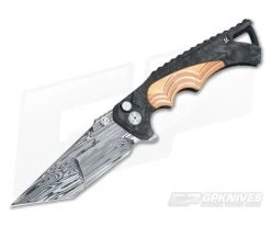 Brian Tighe Custom 4" Tighe Fighter Carbon Fiber w/Copper Inlay Damasteel Blade