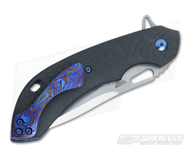 Olamic Cutlery Wayfarer Compact Carbon Fiber w/Blue Titanium One Off - Image 2