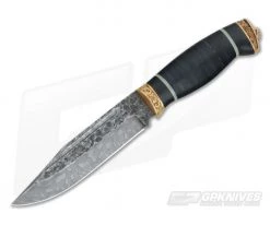 Olamic Cutlery Voykar HT Stacked Leather and Mosaic Damscus