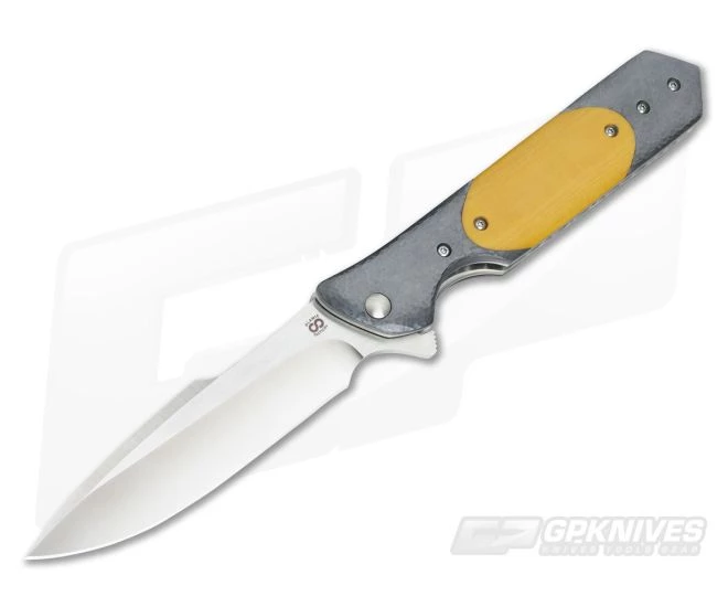 Olamic Cutlery Rainmaker Vintage Micarta and Hammered Zirconium