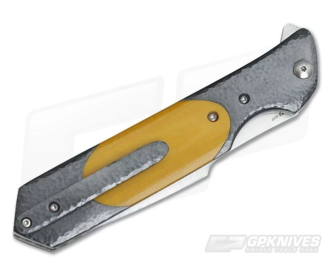Olamic Cutlery Rainmaker Vintage Micarta and Hammered Zirconium - Image 2