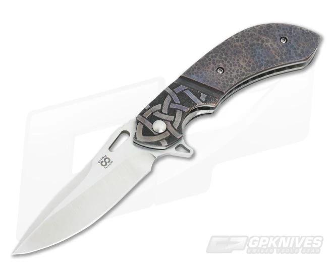 Olamic Cutlery Wayfarer Compact Flipper Celtic Carved Copper