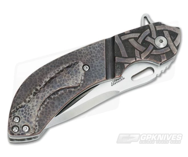 Olamic Cutlery Wayfarer Compact Flipper Celtic Carved Copper - Image 2