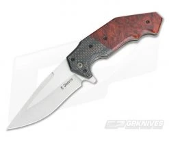 Randy Doucette Interceptor Red Maple Burl Lightning Strike Carbon Fiber S35VN