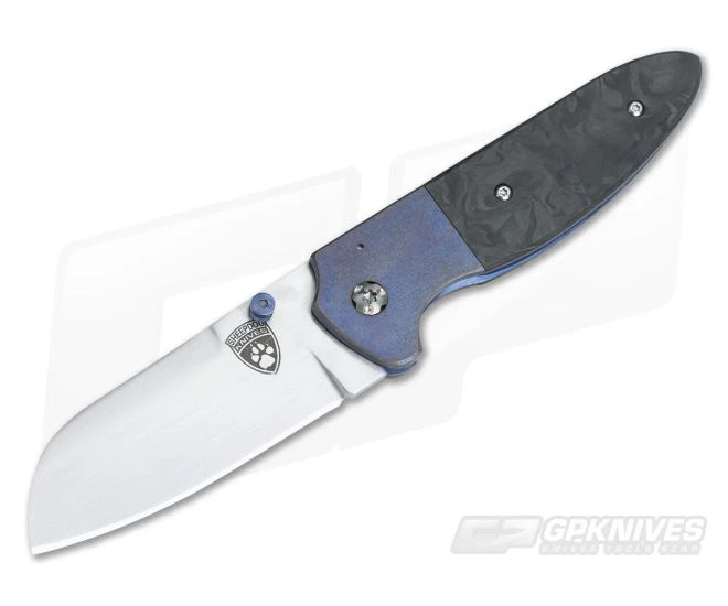 Sheepdog Knives Custom Deviant Blue Ti Folder