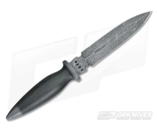 Olamic Cutlery Fixed Blade Dagger Carbon Fiber and Damascus - Image 3