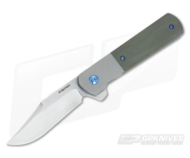 Enrique Pena Custom Lanny's Clip Flipper Green Micarta