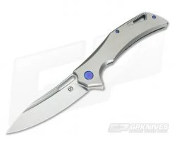 Olamic Cutlery Swish Flipper Matte Ti Blue Accent Satin Elmax