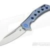 Olamic Cutlery Swish Flipper Blue Stonewash Holes Ti Satin Elmax