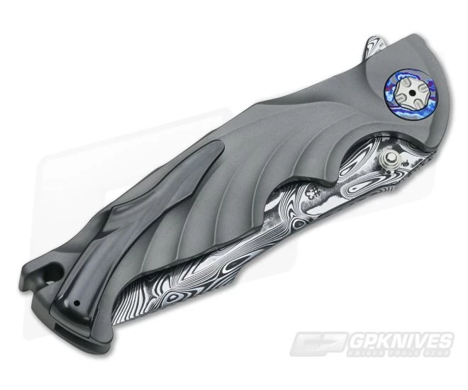 Brian Tighe Custom Tighe Breaker Damasteel Recurve Integral Titanium Flipper - Image 2