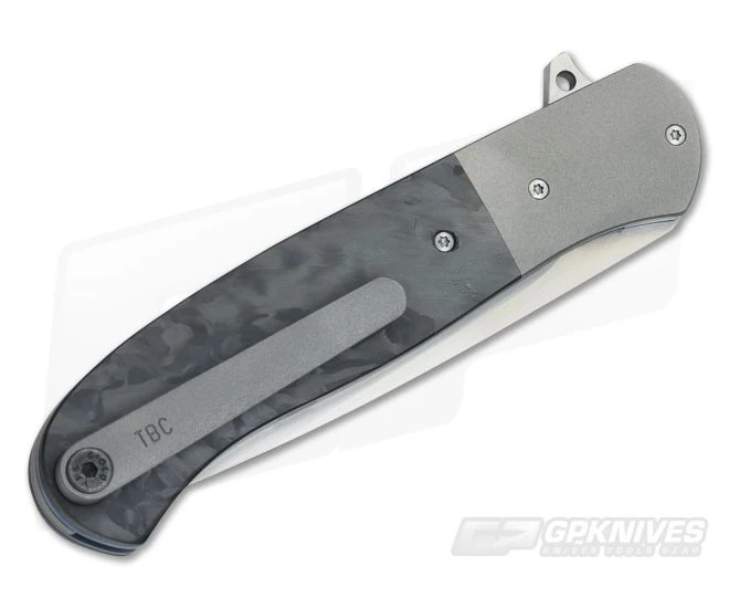 Burger Custom Atlas Plus Zirconium Marbled Carbon Fiber M390 Flipper - Image 2