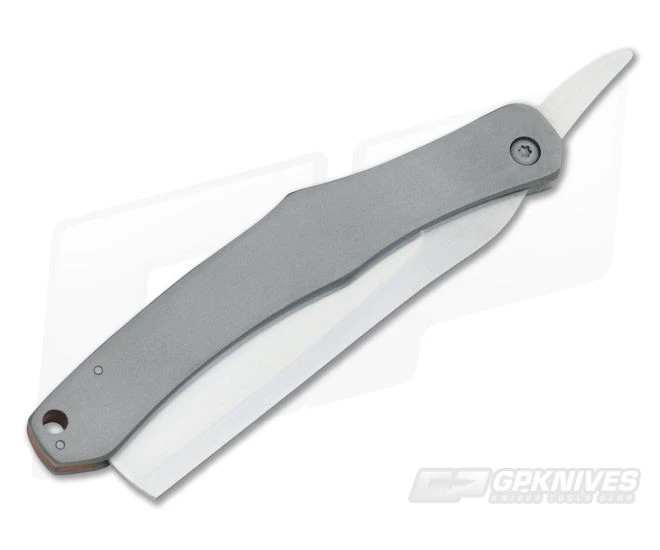 Smith Frederick Custom Straight Razor Blasted Titanium Satin Blade - Image 2