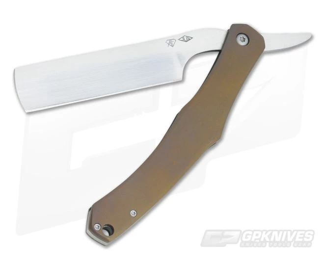 Smith Frederick Custom Straight Razor Bronze Titanium Satin Blade
