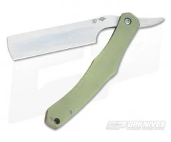 Smith Frederick Custom Straight Razor Green Titanium Satin Blade