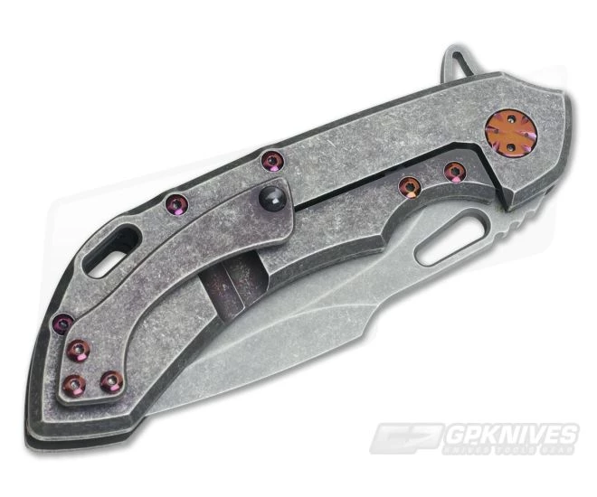 Olamic Cutlery Wayfarer 247H Deep Purple Harpoon M390 Flipper - Image 2