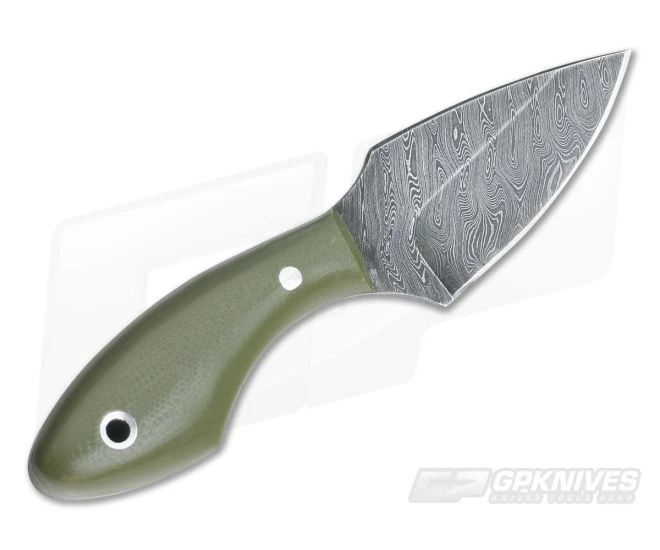 Olamic Cutlery Spear Point Neck Knife Green G10 with Kydex Sheath - Image 3