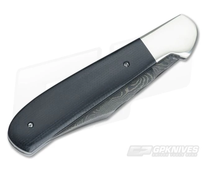 Chuck Hawes Custom Copperhead Black Micarta and Damascus - Image 2