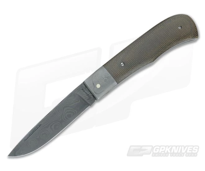 Chuck Hawes Custom Remington Folder Green Micarta and Damascus