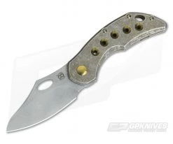 Olamic Cutlery Busker Semper 5 Hole Bronze Stonewash M390 Top Flipper