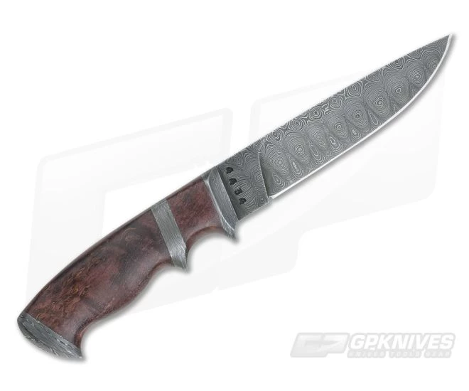 Olamic Cutlery Suna Karelian Birch Burl and Saturn's Rings Damascus - Image 3