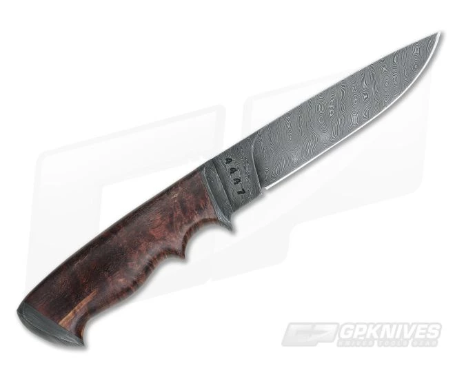 Olamic Cutlery Suna Karelian Birch Burl and Storms of Jupiter Damascus - Image 3