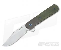 Enrique Pena Custom Barlow Clip Point Flipper Green Micarta