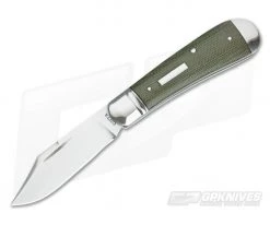 Hiroaki Ohta #107 Clip Point Green Micarta Slip Joint Folder