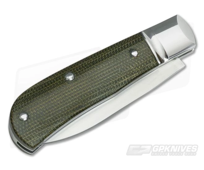 Hiroaki Ohta #125 Mini Wharncliffe Green Micarta Slip Joint Folder - Image 2
