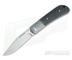 JE Made Slipjoint Stonewashed S35VN Bead Blast Jigged Bolster Carbon Fiber