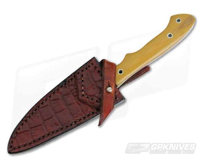 Camerer Knives Thorne Elmax Natural Linen Micarta Fixed Blade - Image 2