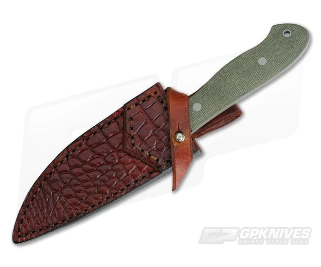 Camerer Knives Recon Elmax Green Canvas Micarta Fixed Blade - Image 2