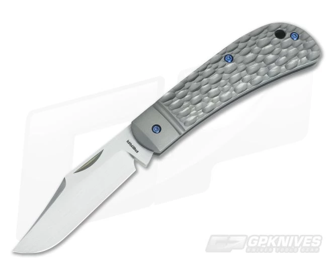 Enrique Pena Custom Lanny's Clip Point Jigged Titanium Blue Hardware Slipjoint