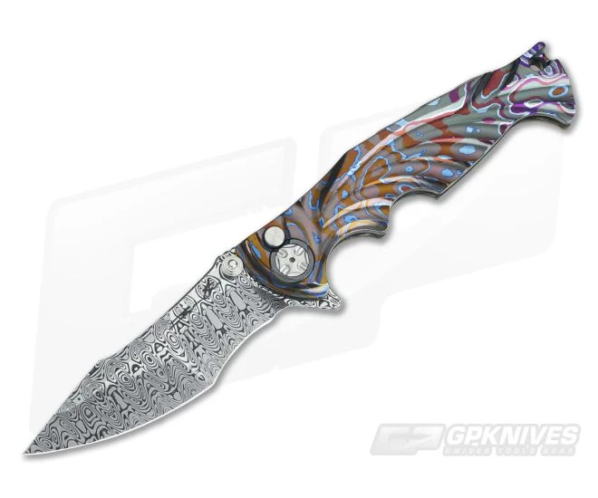 Brian Tighe Custom Tighe Breaker Damasteel Recurve Integral Moku-Ti Flipper 3663