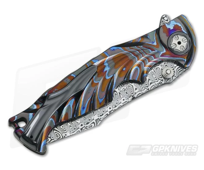 Brian Tighe Custom Tighe Breaker Damasteel Recurve Integral Moku-Ti Flipper 3663 - Image 2