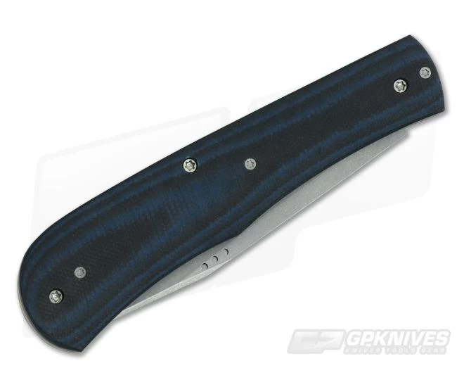 Trash Panda Knives Kit Slip Joint Stonewashed AEB-L Blue and Black G10 - Image 2