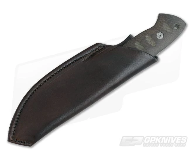Steve Kelly S.K. Knives Custom Bushman S30V Fixed Blade Green Canvas Micarta - Image 2