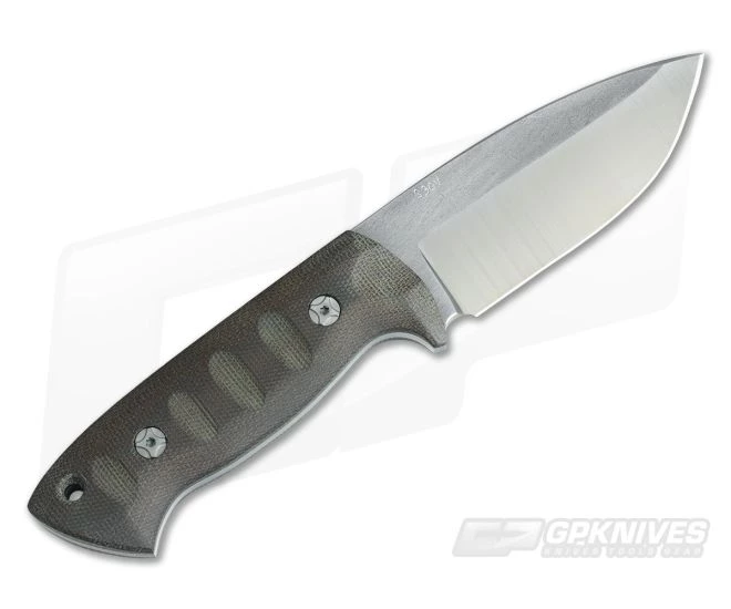 Steve Kelly S.K. Knives Custom Bushman S30V Fixed Blade Green Canvas Micarta - Image 3