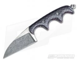 Alan Folts Custom Minimalist Wharncliffe Neck Knife Purple C-Tek Two-Tone Elmax