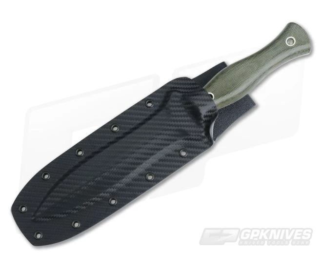 Mike Irie TS-6 Dagger Green Canvas Micarta CPM-154 Fixed Blade - Image 2