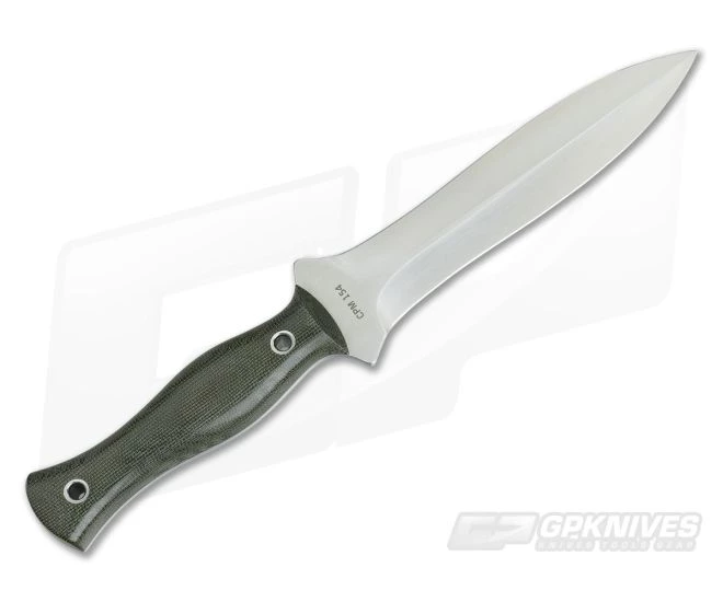 Mike Irie TS-6 Dagger Green Canvas Micarta CPM-154 Fixed Blade - Image 3
