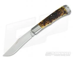 Bill Ruple Custom Bolstered Jigged Bone Trapper CPM-154 Slip Joint Folder