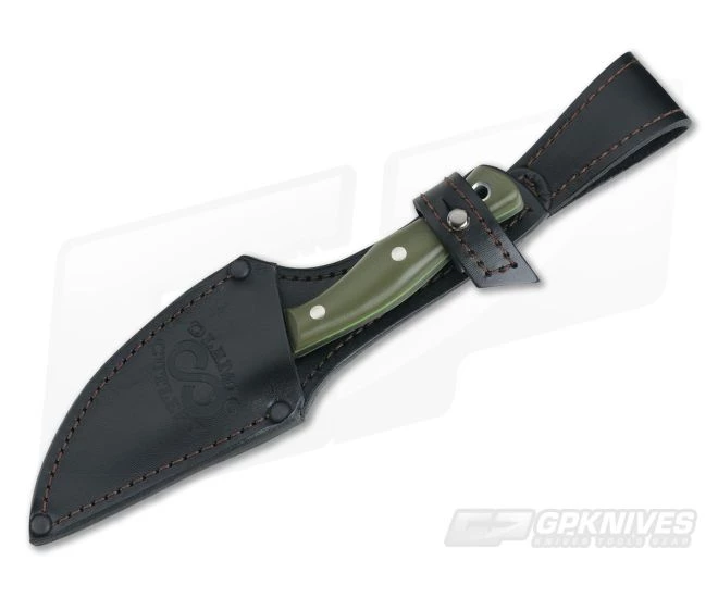 Olamic Cutlery Compact Hunter OD Green G10 HCVD Damascus Harpoon - Image 2