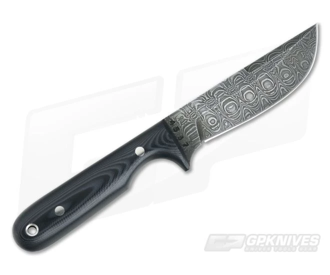 Olamic Cutlery Utility Skinner Black & Gray G10 HCVD Damascus Skinner - Image 3