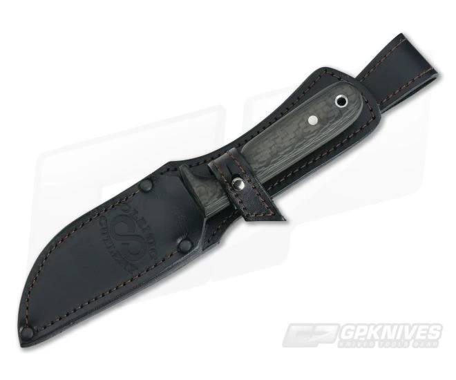 Olamic Cutlery Utility Skinner Carbon Fiber HCVD Damascus Skinner - Image 2